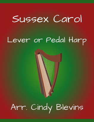Book cover for Sussex Carol, for Lever or Pedal Harp