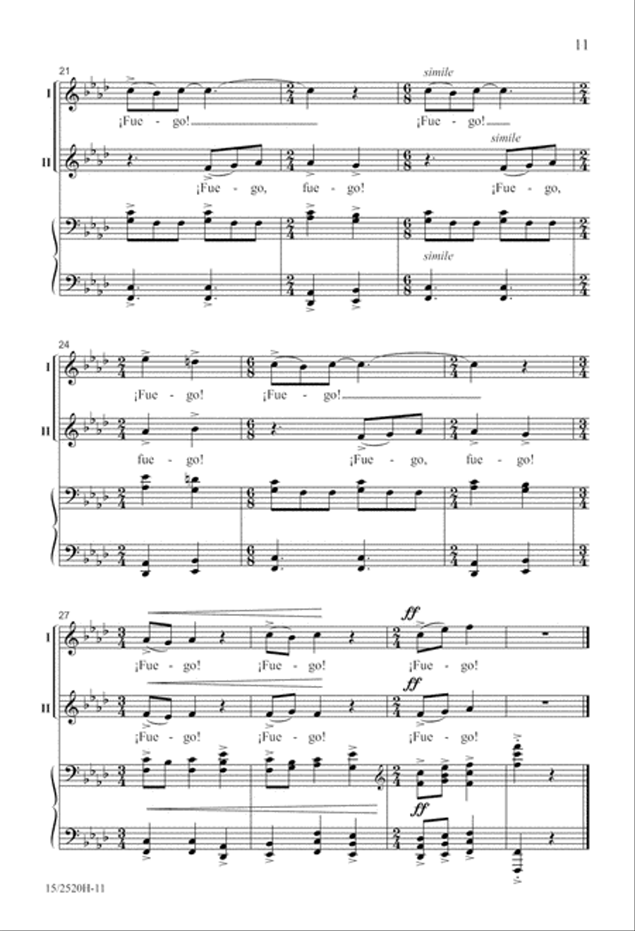 Tres canciones de los elementos 2-Part scores gallery preview page 11