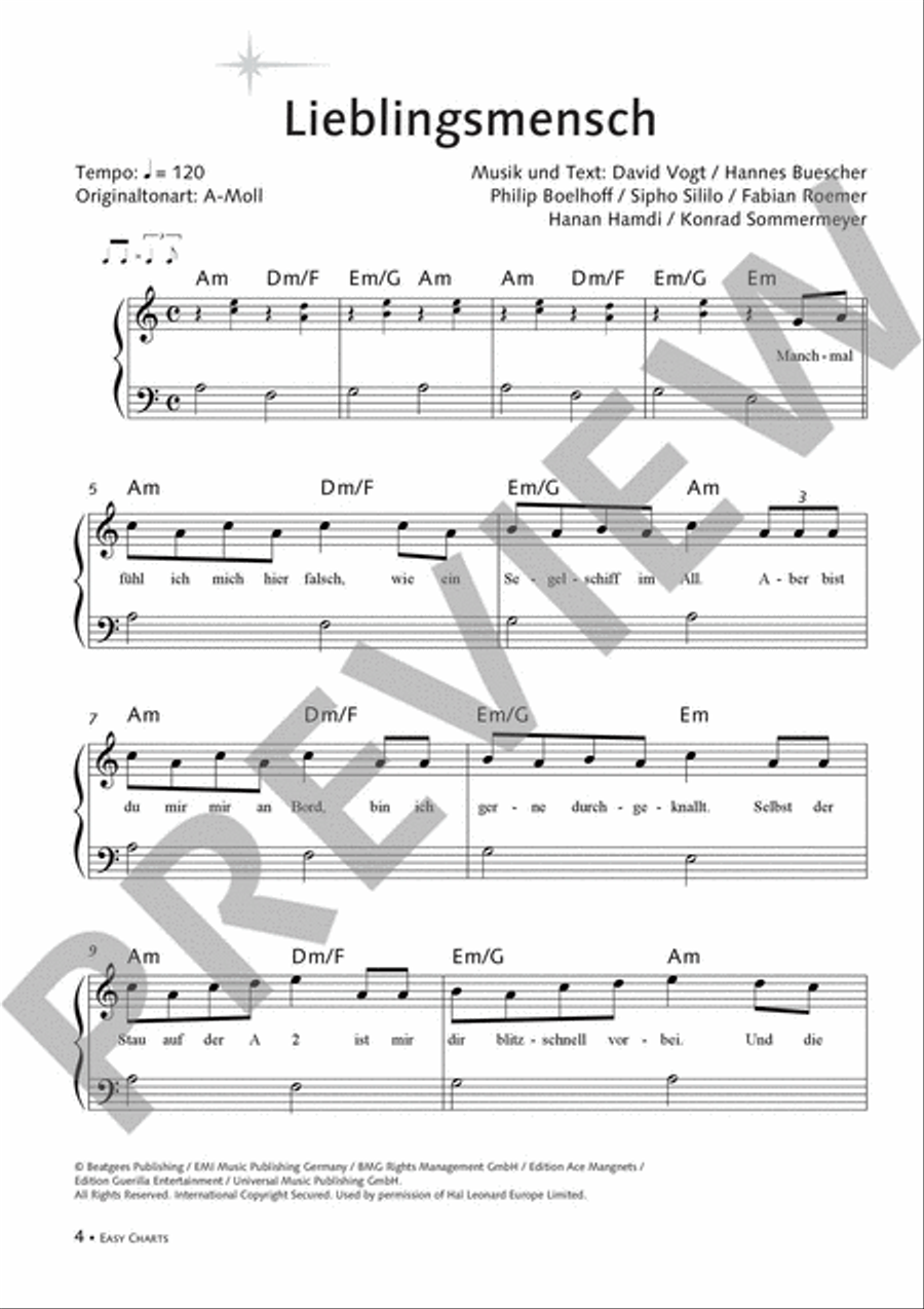 Easy Charts Piano scores gallery preview page 2