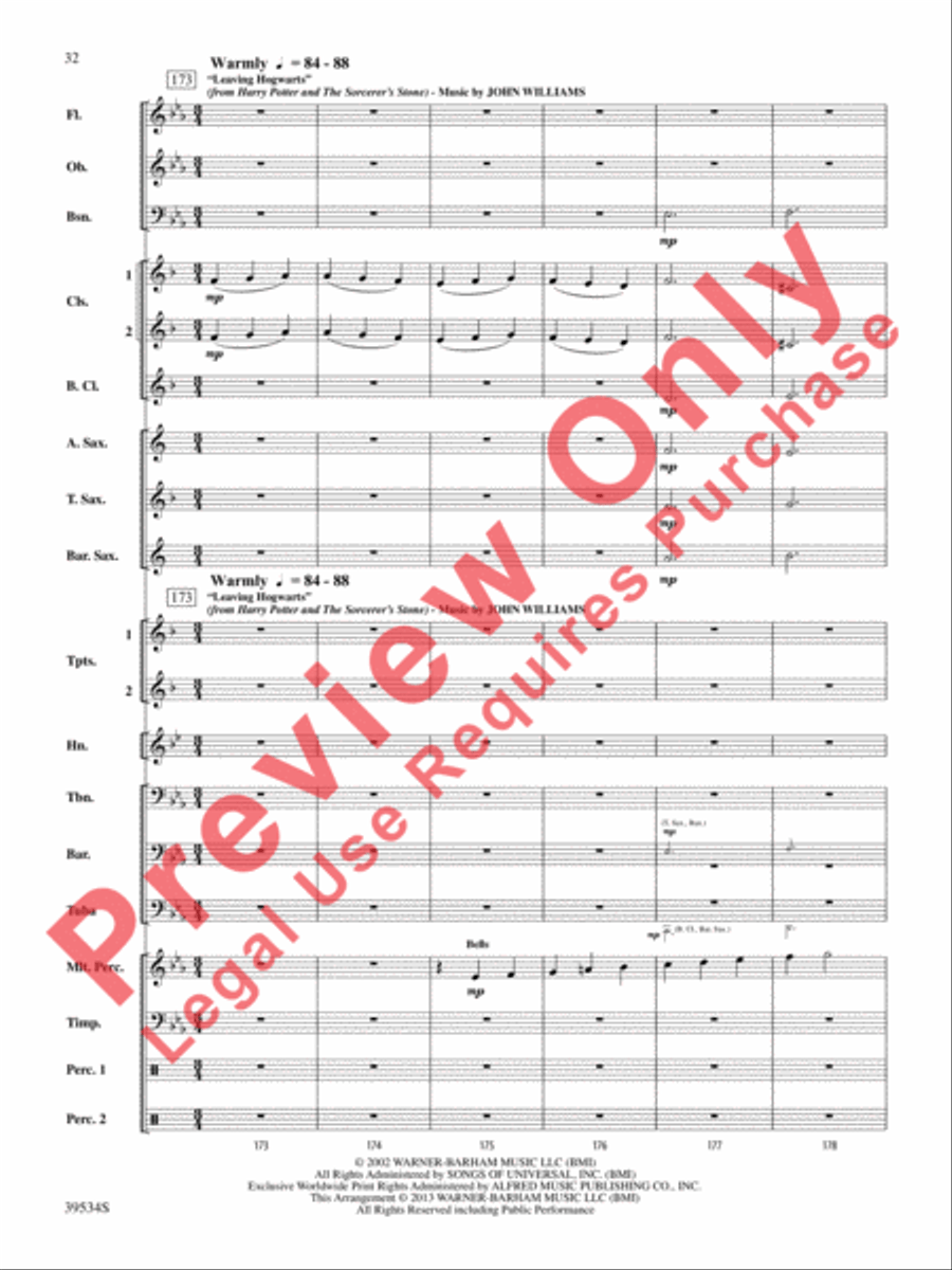 The Magic of Harry Potter Concert Band scores gallery preview page 33