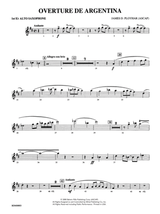 Overture de Argentina: E-flat Alto Saxophone