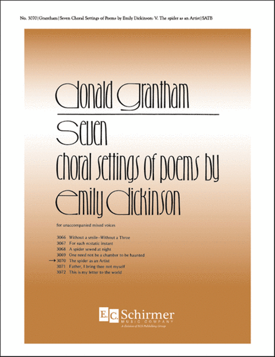 Dickinson Settings: The Spider as an Artist 4-Part scores gallery preview page 1
