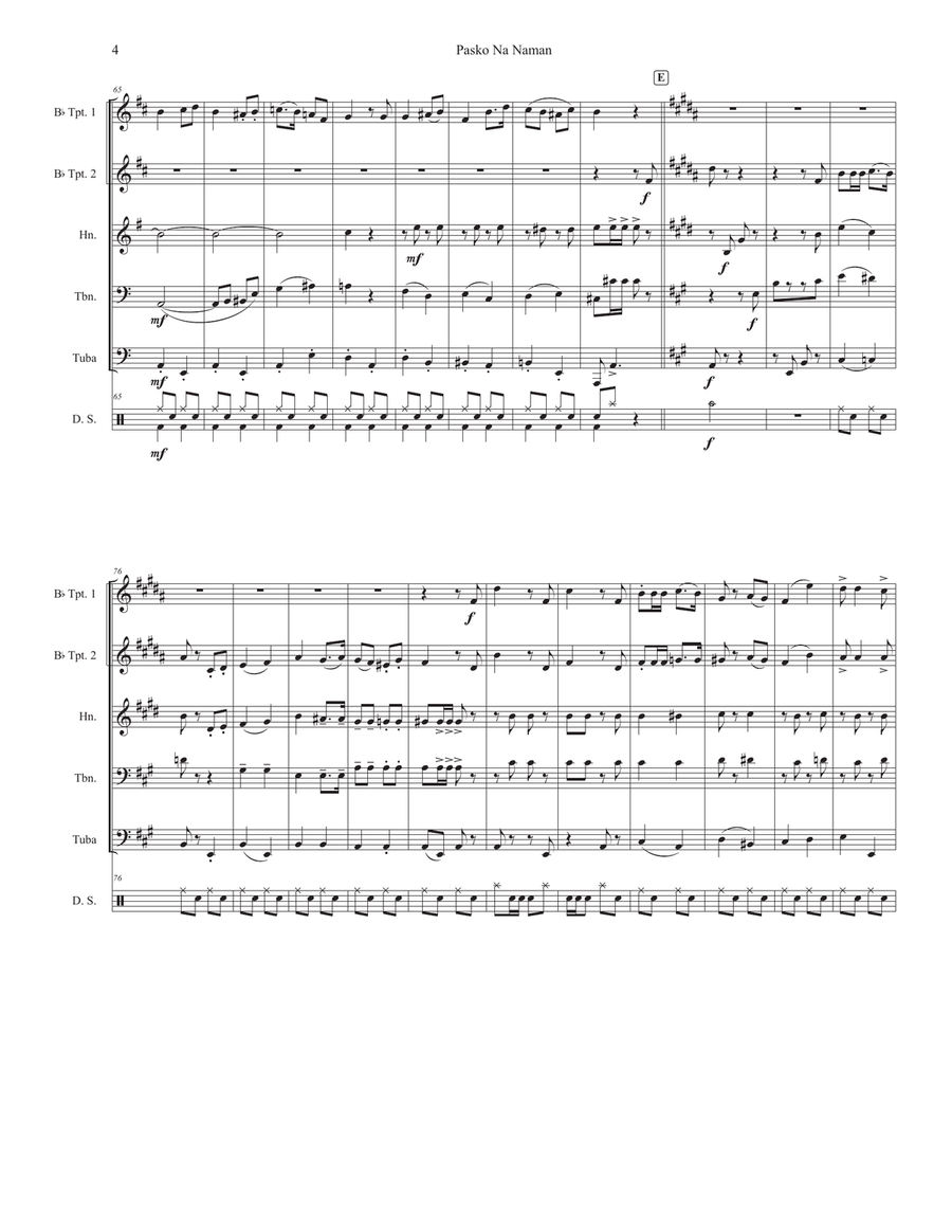 Pasko Na Naman Brass Quintet scores gallery preview page 4