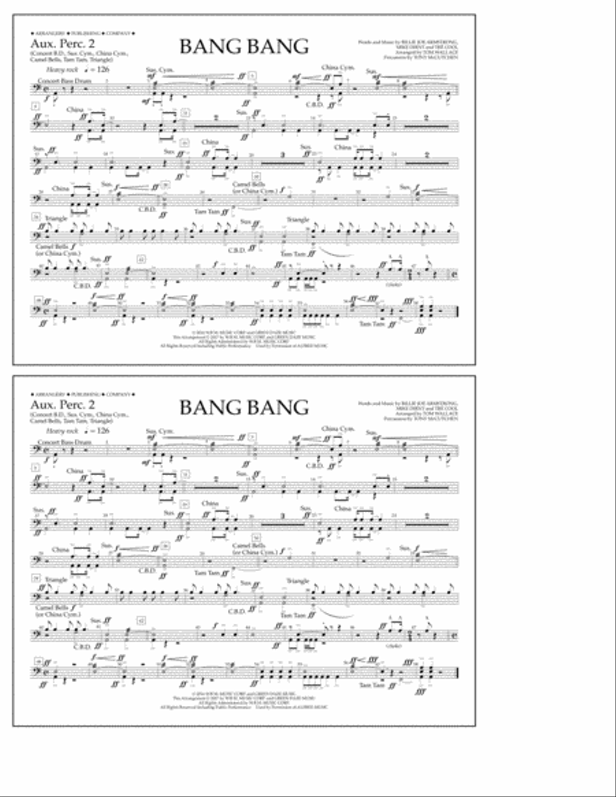 Bang Bang - Aux. Perc. 2 Bang Bang - Aux. Perc. 2 Marching Band scores gallery preview page 1