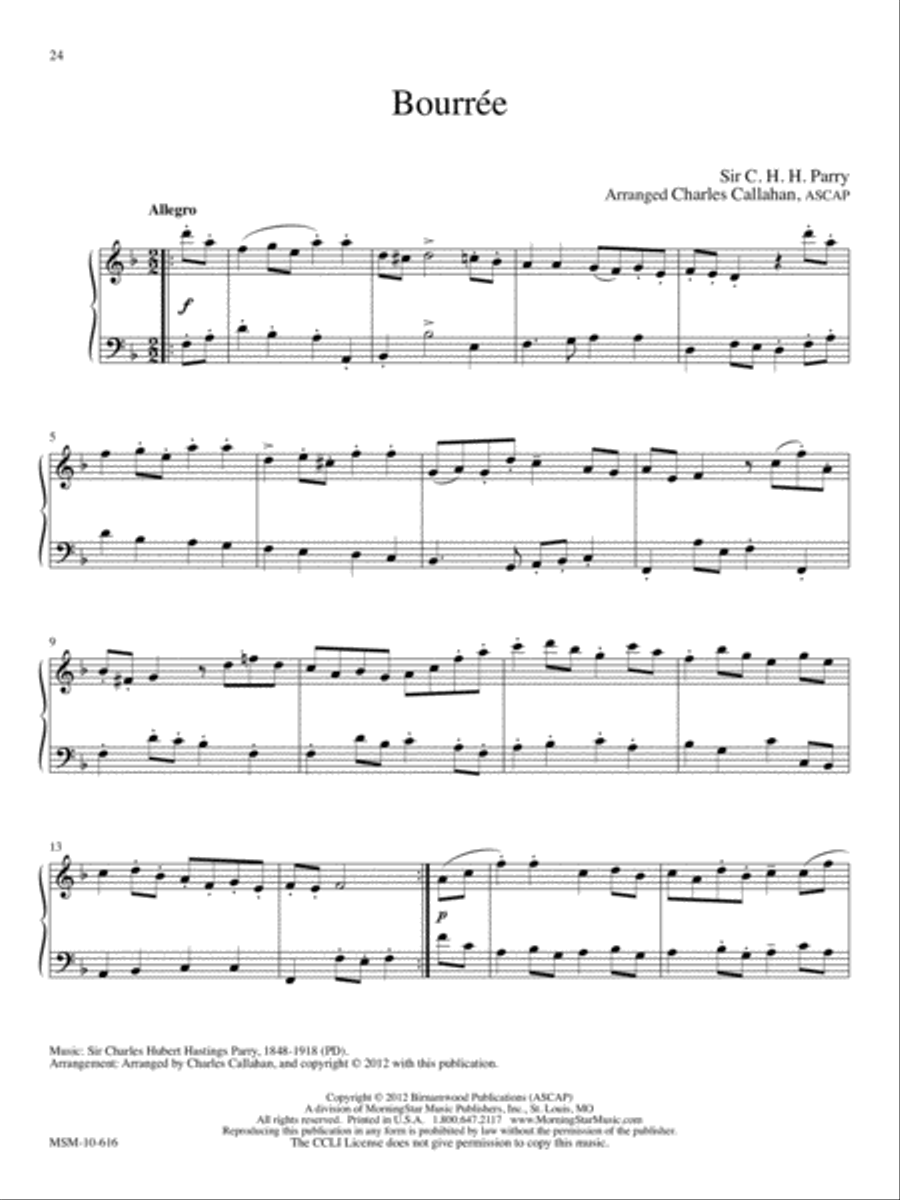 Bourrée Bourrée Organ scores gallery preview page 1