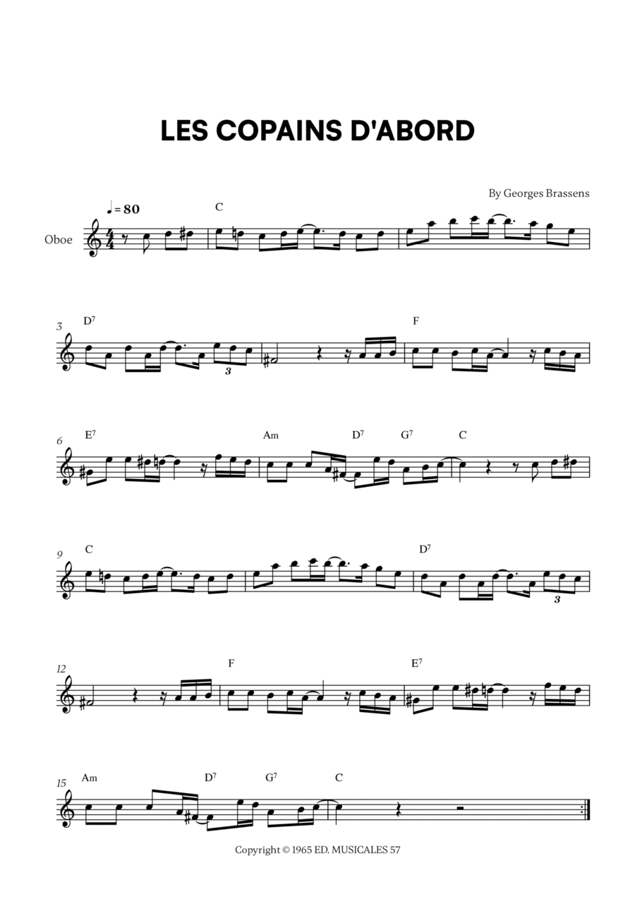 Les Copains D'abord Oboe Solo scores gallery preview page 1