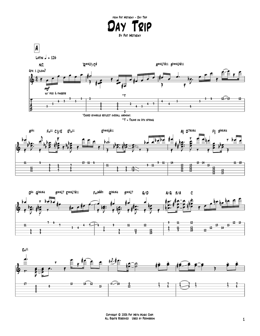 Day Trip Day Trip Electric Guitar scores gallery preview page 1