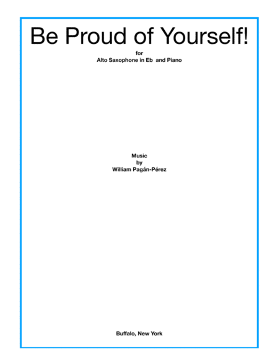 Be Proud of Yourself! for Alto Saxophone and Piano Alto Saxophone scores gallery preview page 1