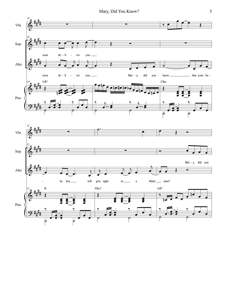 Mary, Did You Know? Piano scores gallery preview page 3