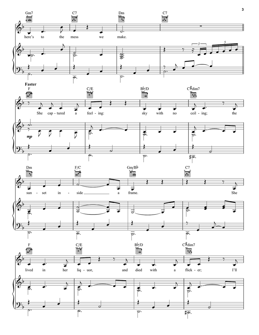 Audition (The Fools Who Dream) (from La La Land) Piano, Vocal, Guitar scores gallery preview page 3