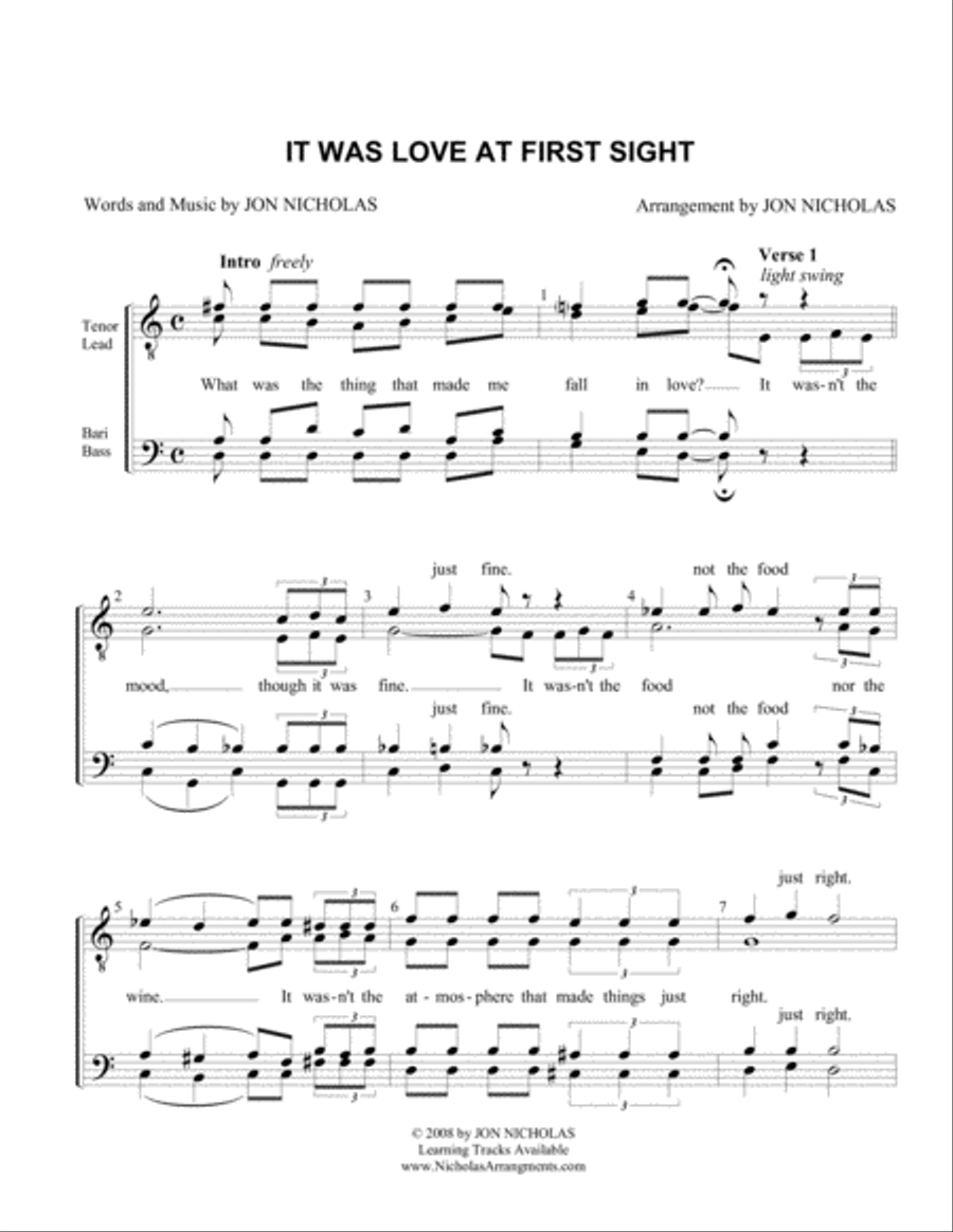 It Was Love At First Sight TTBB scores gallery preview page 1
