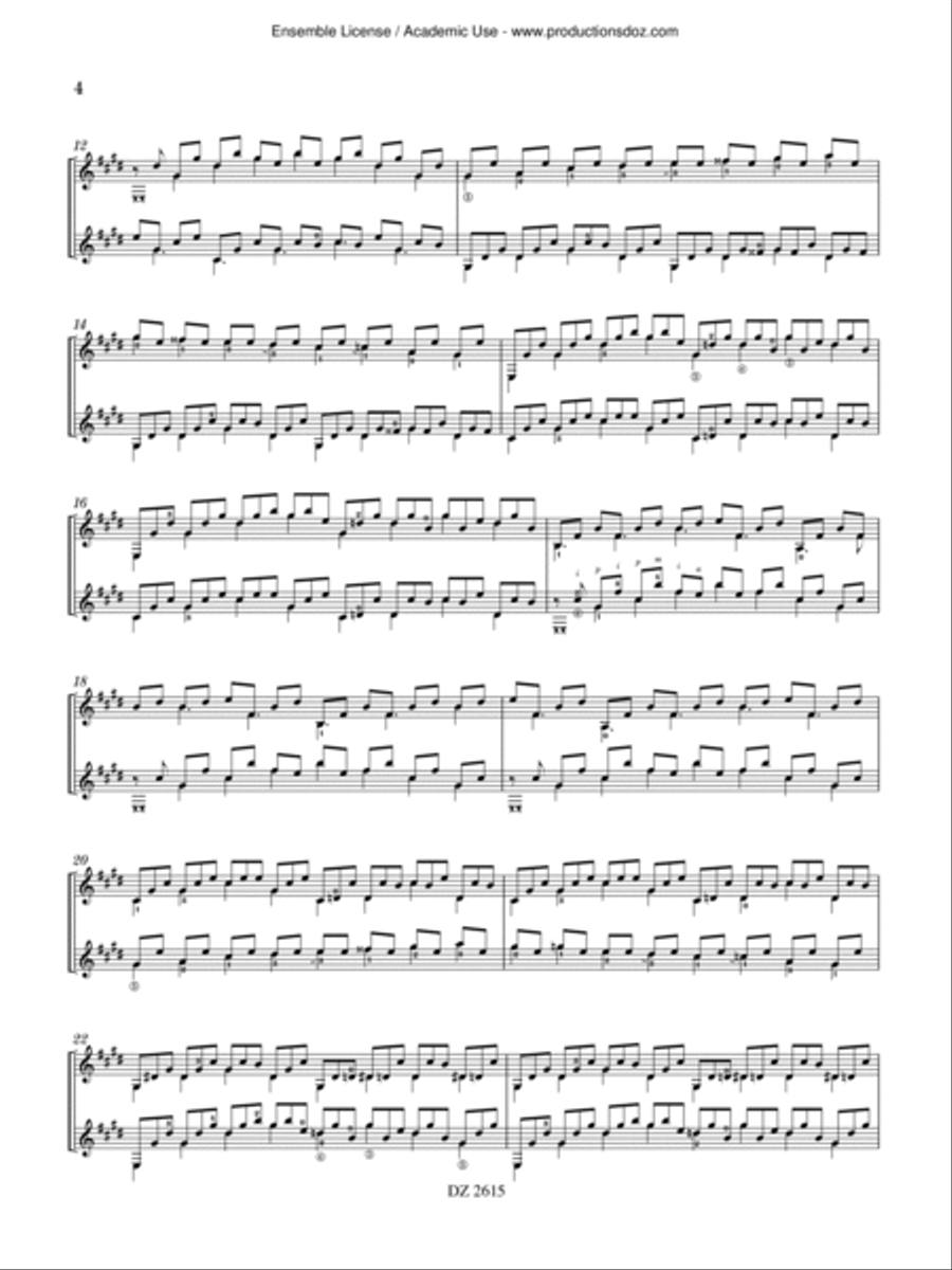Toccata a due Classical Guitar scores gallery preview page 4