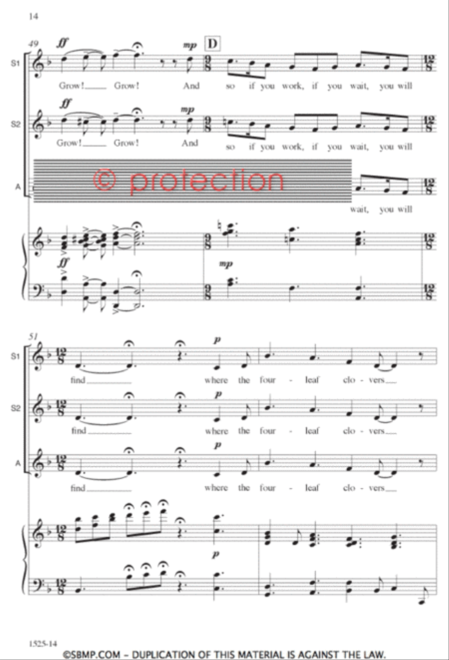 The Four-Leaf Clover - SSA Octavo SSA scores gallery preview page 13