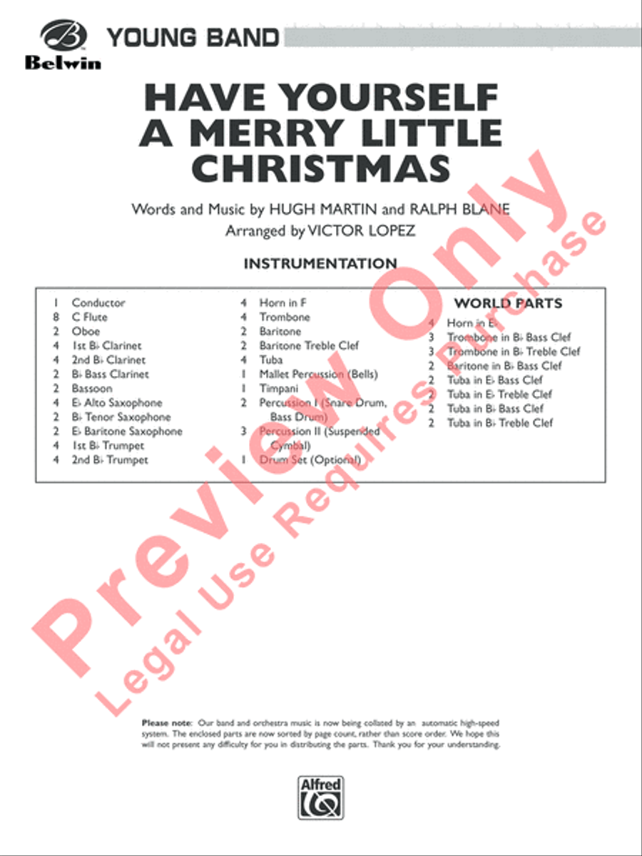 Have Yourself a Merry Little Christmas Concert Band scores gallery preview page 2