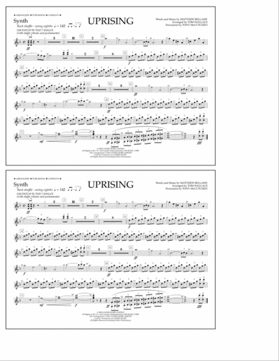Uprising - Synthesizer Marching Band scores gallery preview page 1