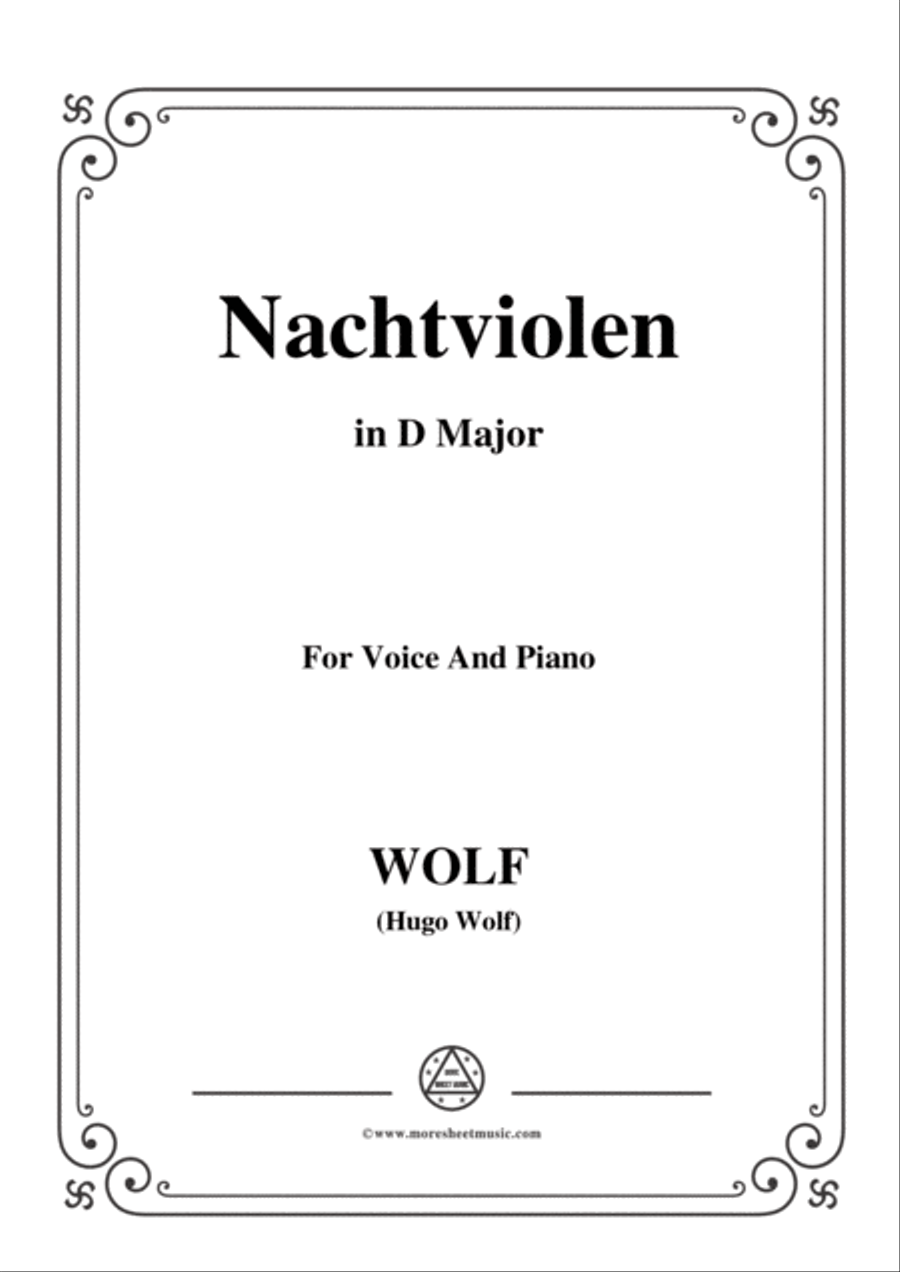 Wolf-Nachtviolen in D Major,for Voice and Piano Voice Solo scores gallery preview page 1