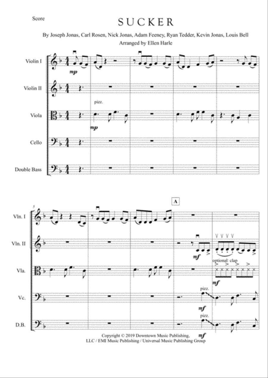 Sucker by Jonas Brothers String Orchestra - Digital Sheet Music