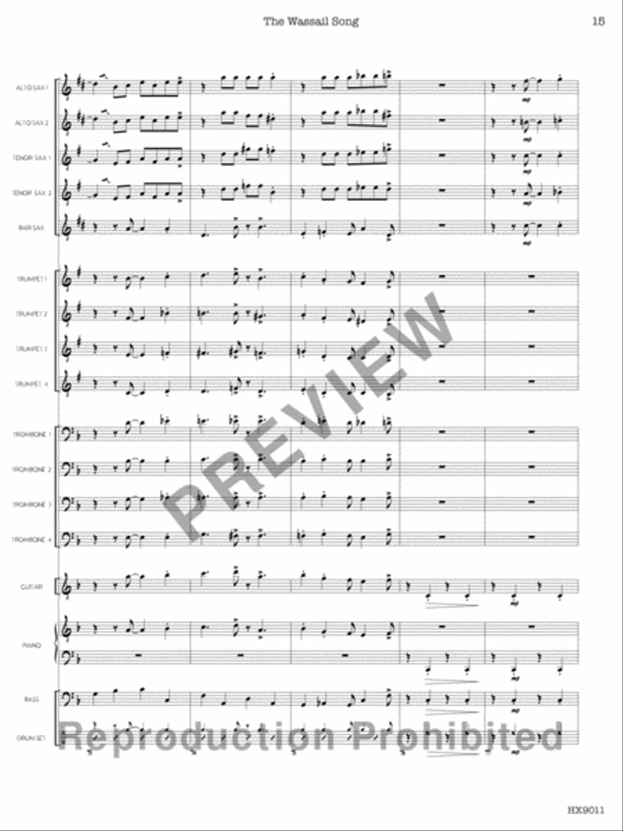 The Wassail Song Jazz Ensemble scores gallery preview page 16