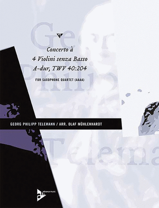 Book cover for Concerto à 4 Violini senza Basso A-Dur TWV 40:204