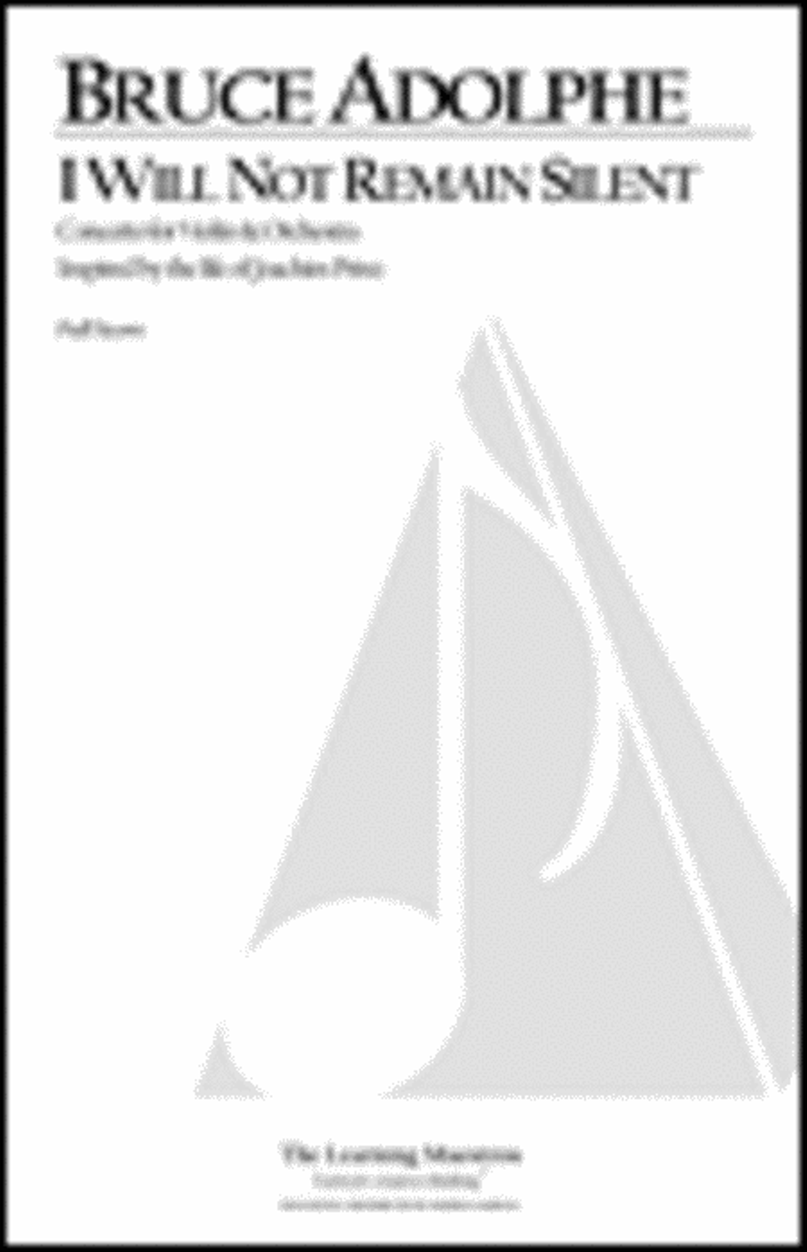 I Will Not Remain Silent: Concerto for Violin and Orchestra Orchestra scores gallery preview page 1