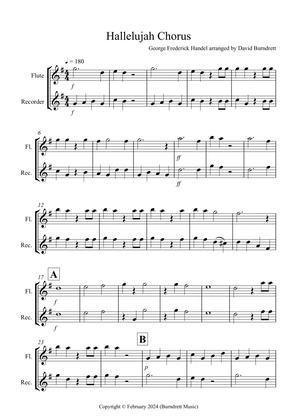 Hallelujah Chorus for Flute and Recorder Duet