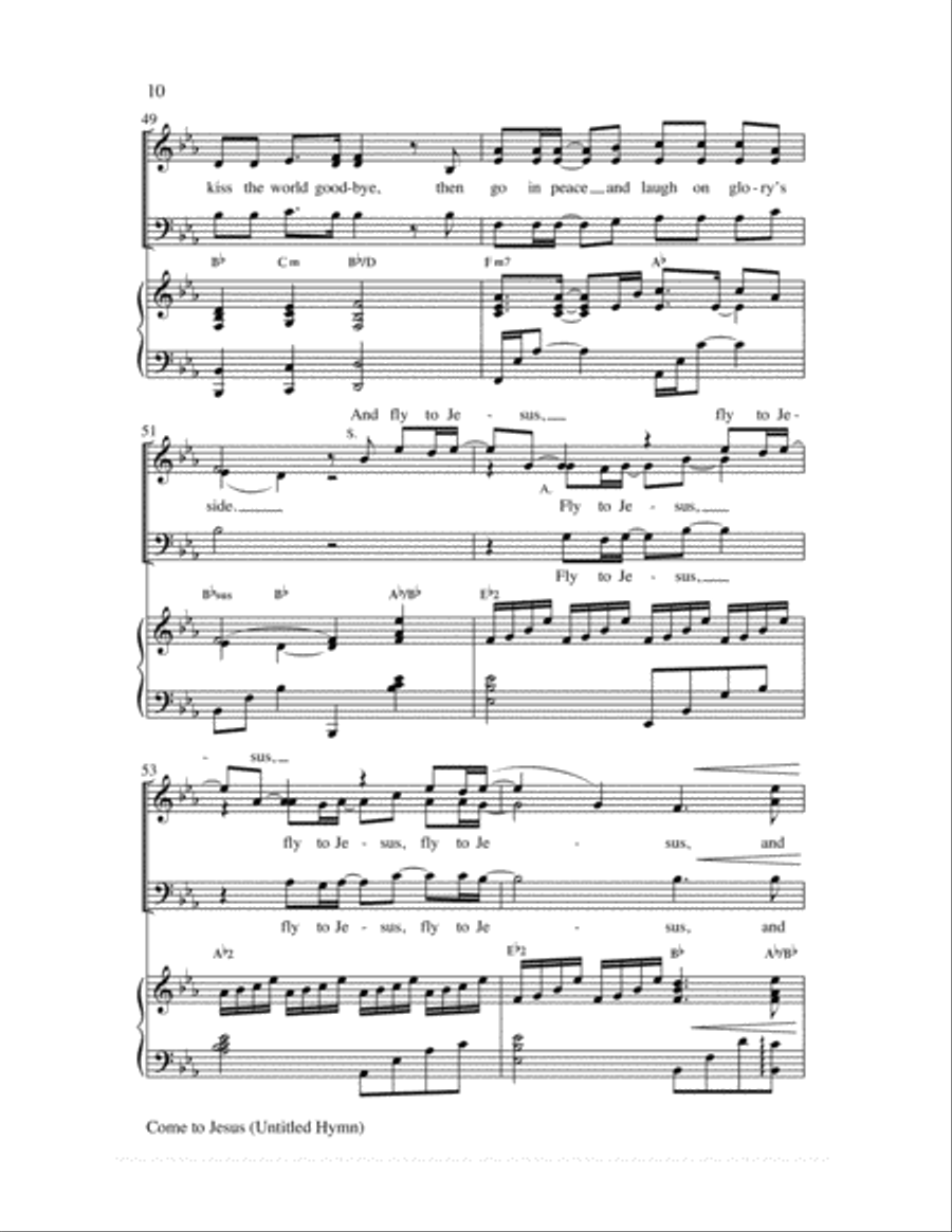 Come to Jesus (Untitled Hymn) 3-Part scores gallery preview page 11