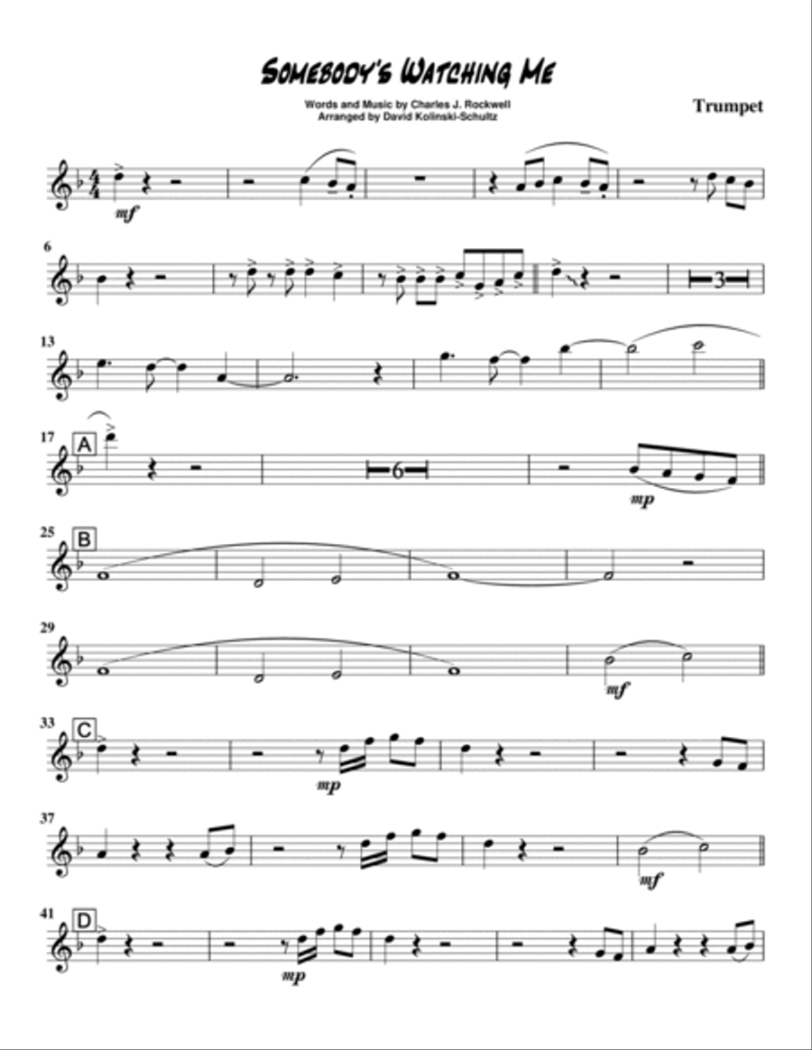 Somebody's Watching Me Tenor Saxophone scores gallery preview page 5