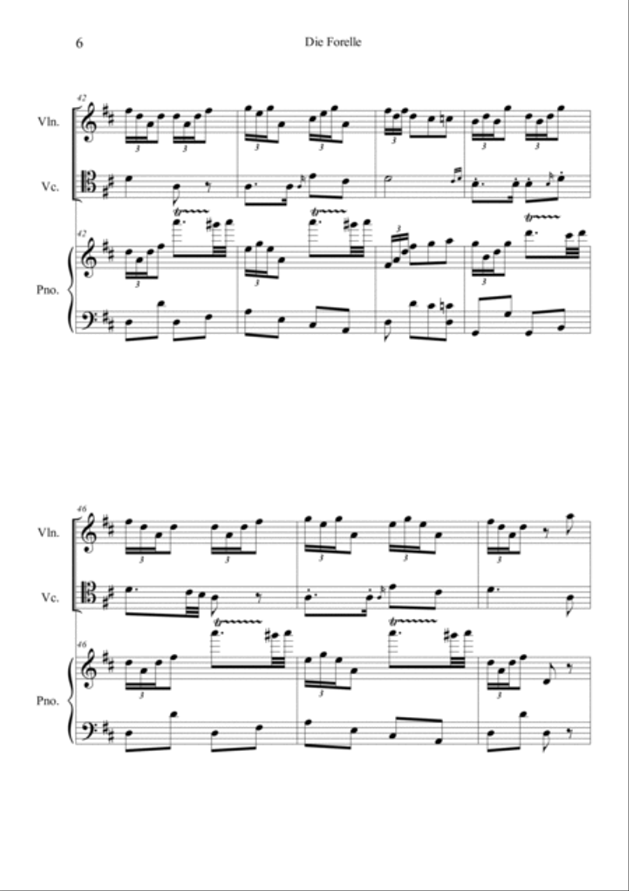 Die Forelle (The Trout) Piano Trio scores gallery preview page 6