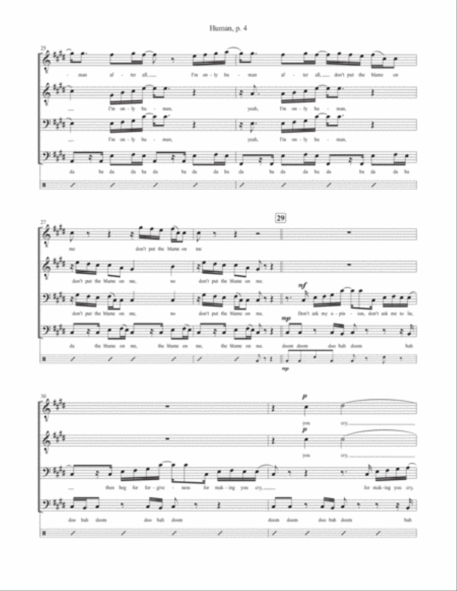 Human Human TTBB scores gallery preview page 4