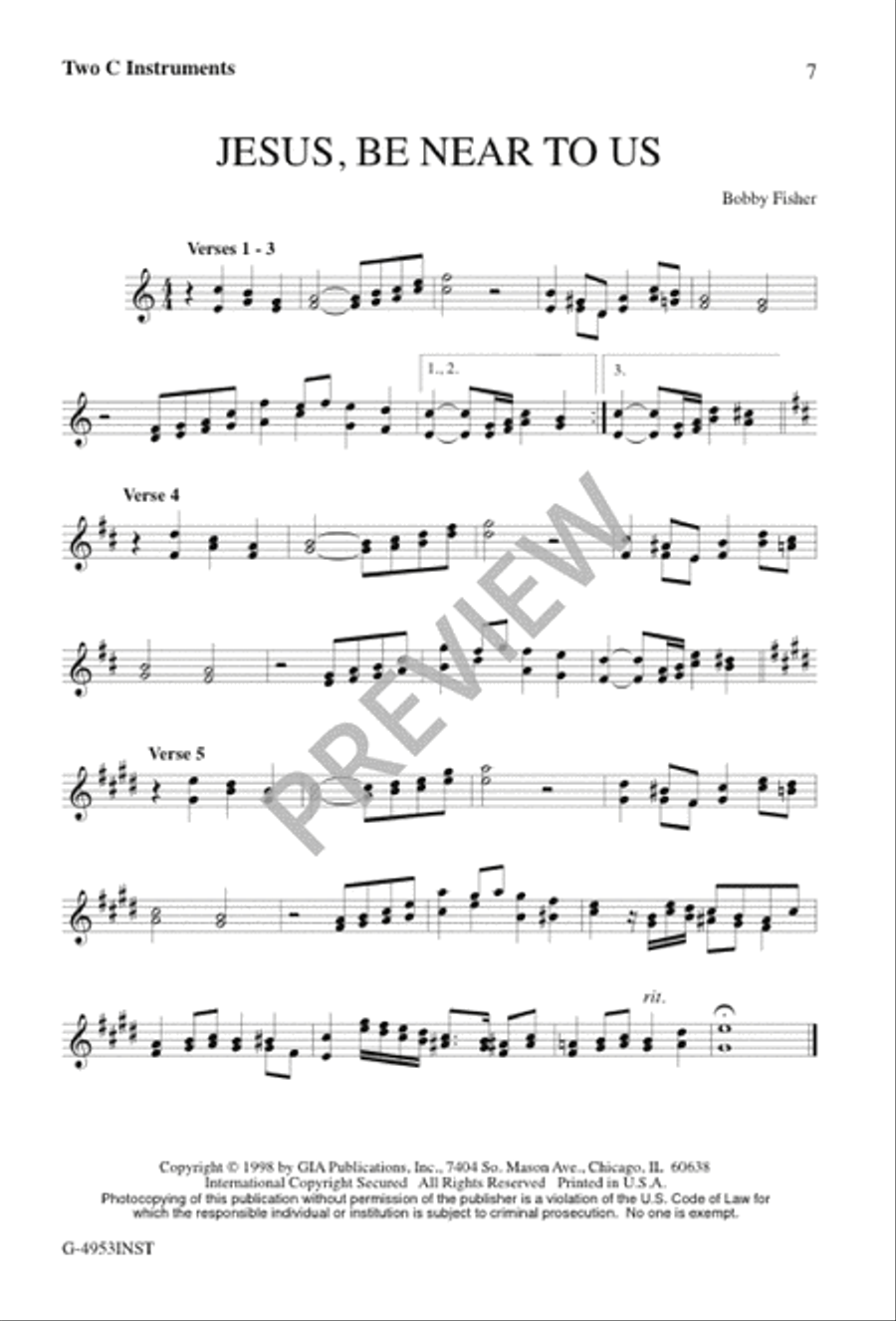 Jesus, Be Near to Us 4-Part scores gallery preview page 7
