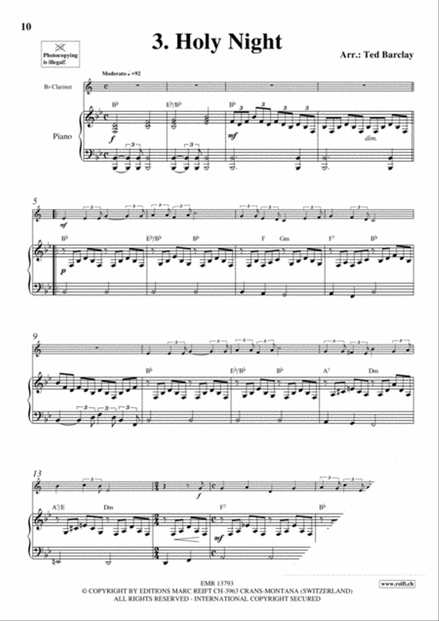 10 Easy Christmas Solos Clarinet Solo scores gallery preview page 5