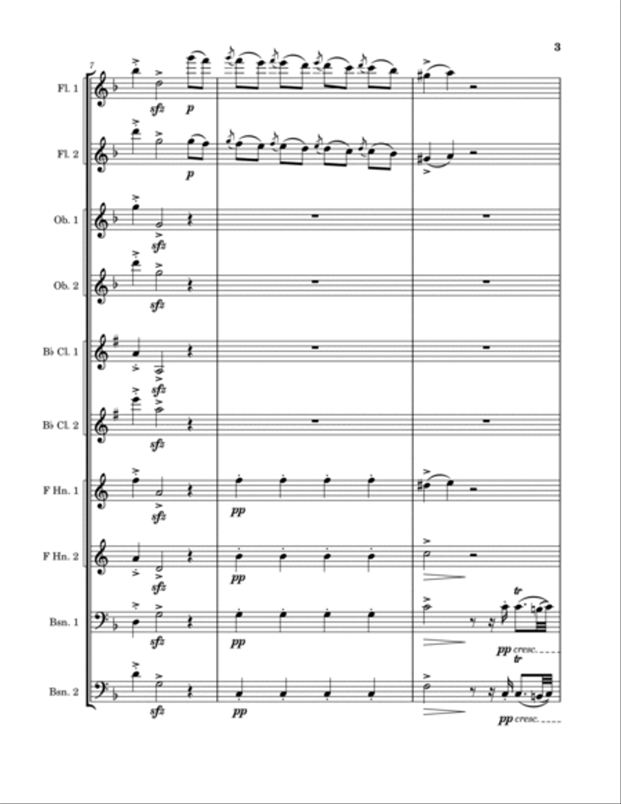 National Anthem of Brazil (Hino Nacional do Brazil) Woodwind Quintet scores gallery preview page 3