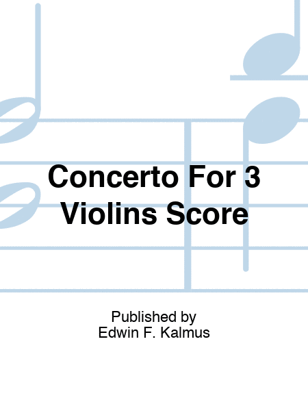 Concerto For 3 Violins Score
