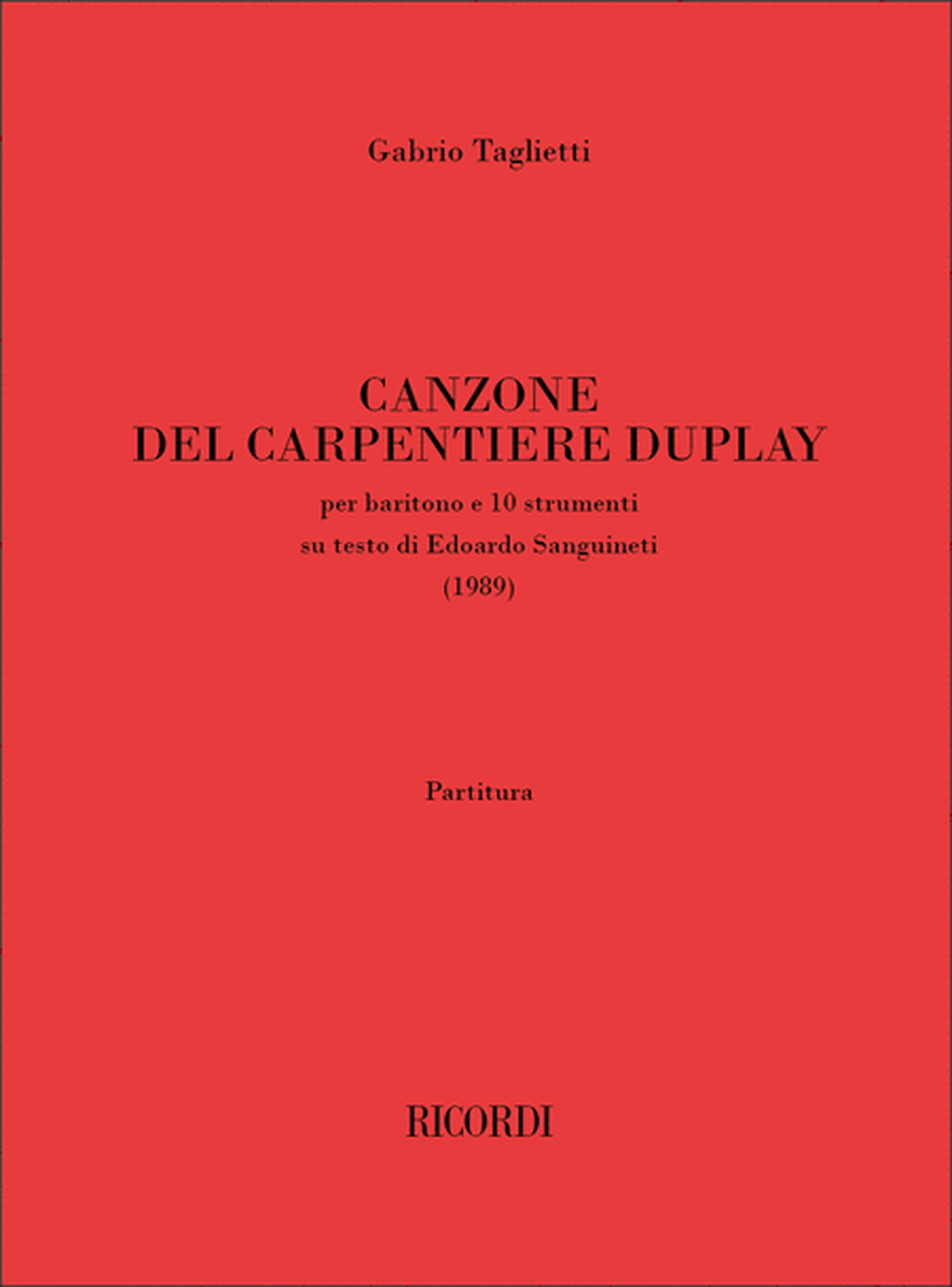 Canzone Del Carpentiere Duplay