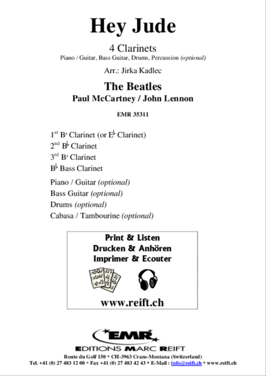 Hey Jude Clarinet scores gallery preview page 2
