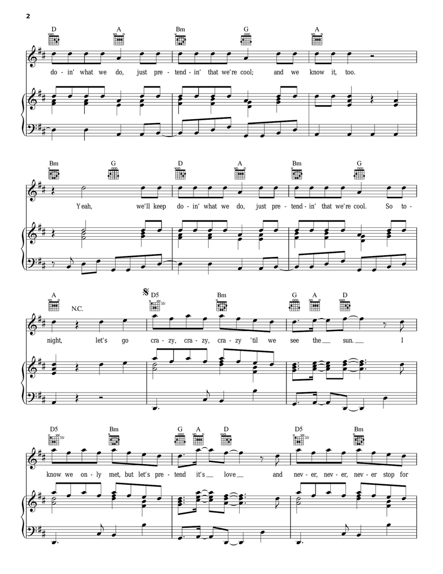 Live While We're Young Live While We're Young Piano, Vocal, Guitar scores gallery preview page 2