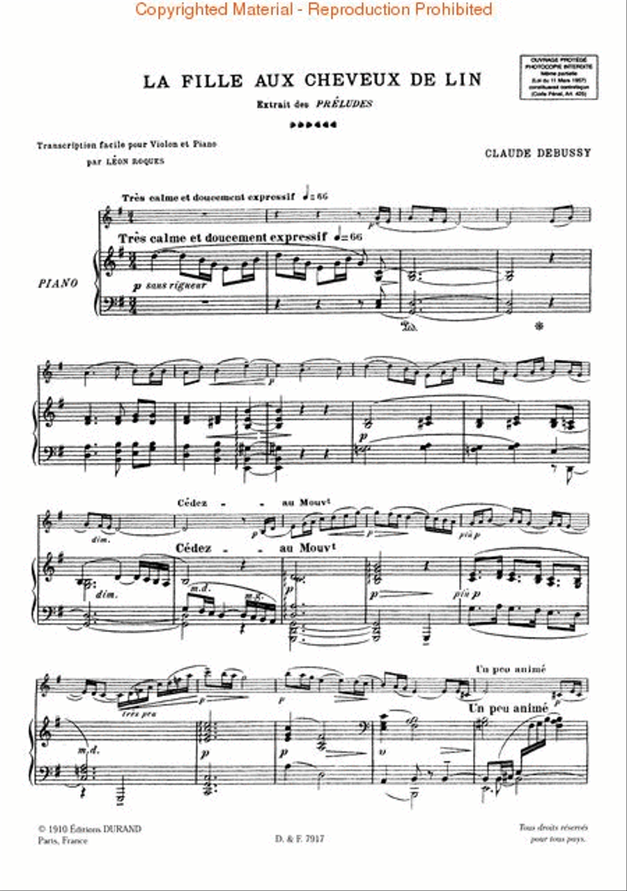 La fille aux cheveux de lin (The Girl with the Flaxen Hair) Clarinet Solo scores gallery preview page 2