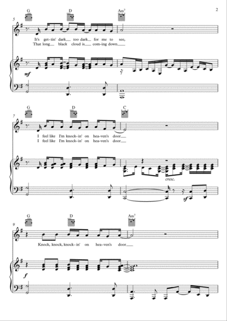 Knockin' On Heaven's Door Voice scores gallery preview page 2