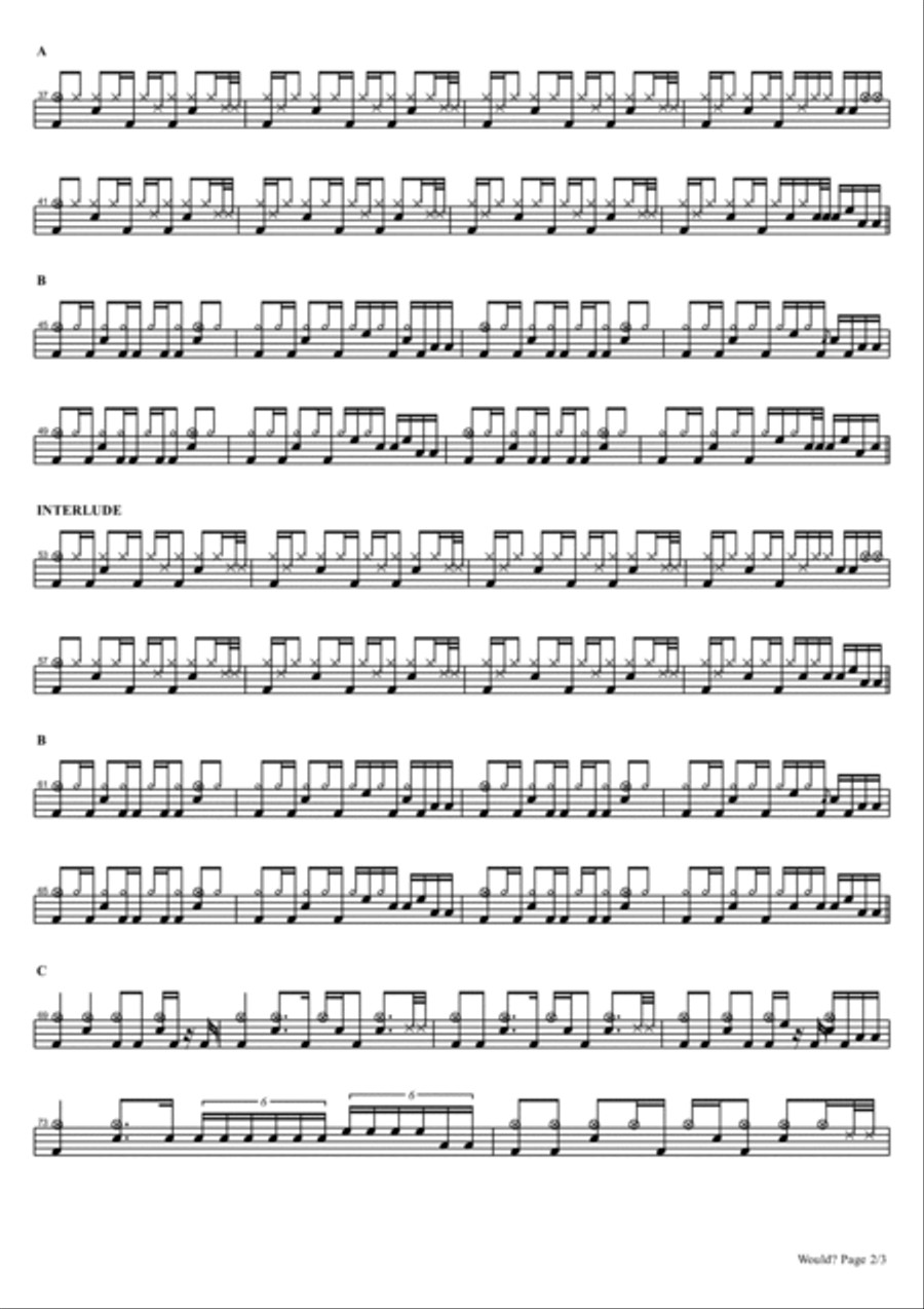 Would? Drum Set scores gallery preview page 2