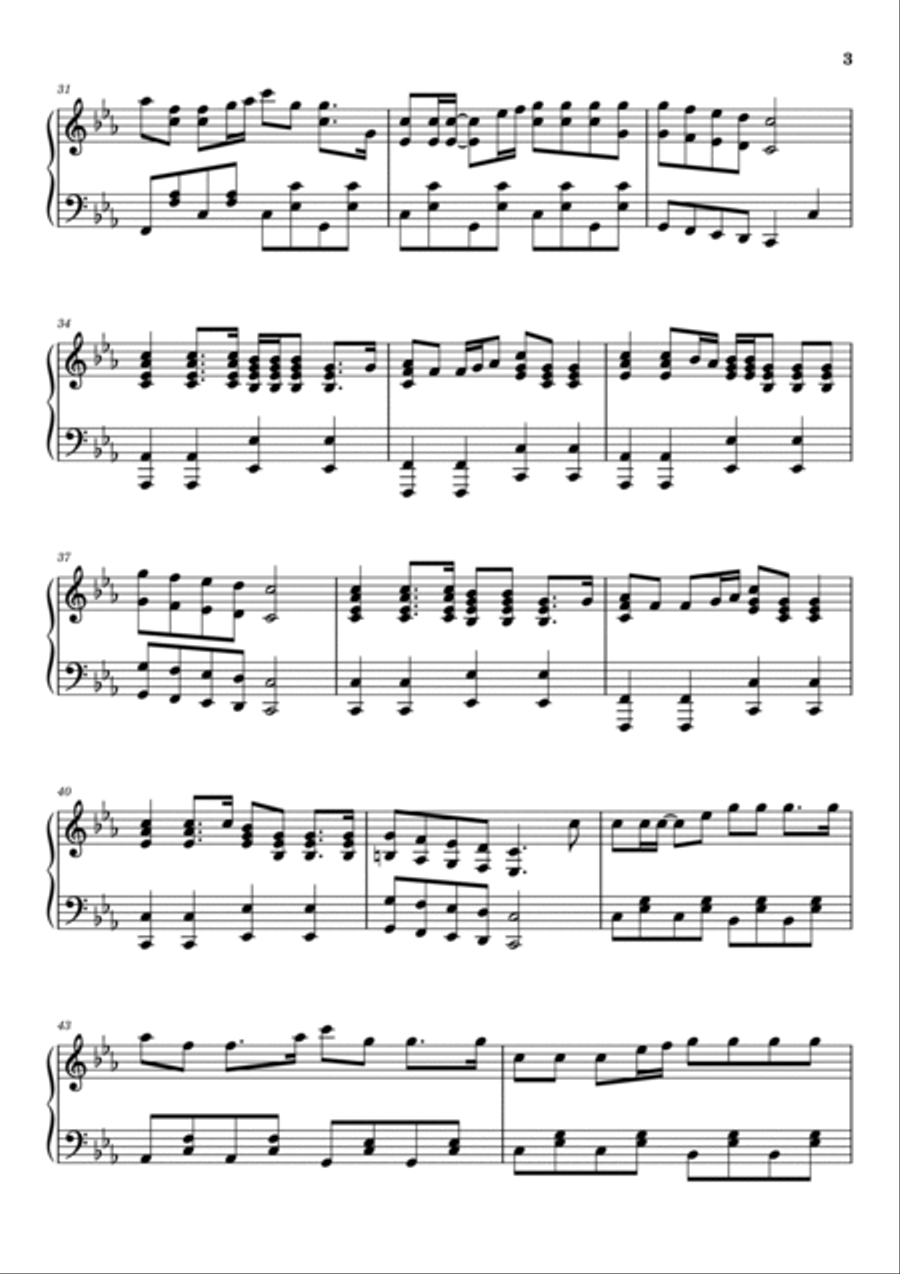 Wellerman Piano Solo scores gallery preview page 3