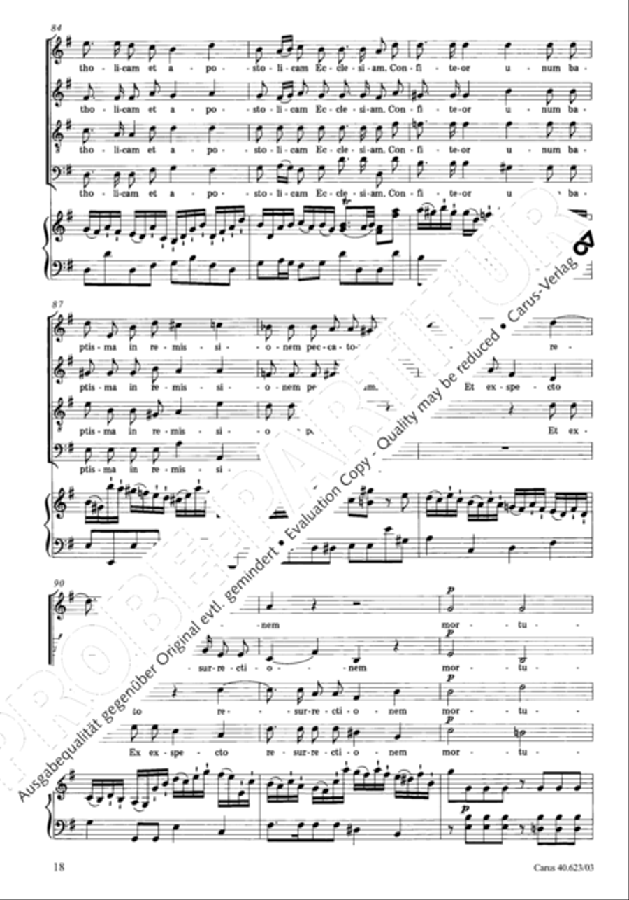Missa brevis in G major 4-Part scores gallery preview page 21