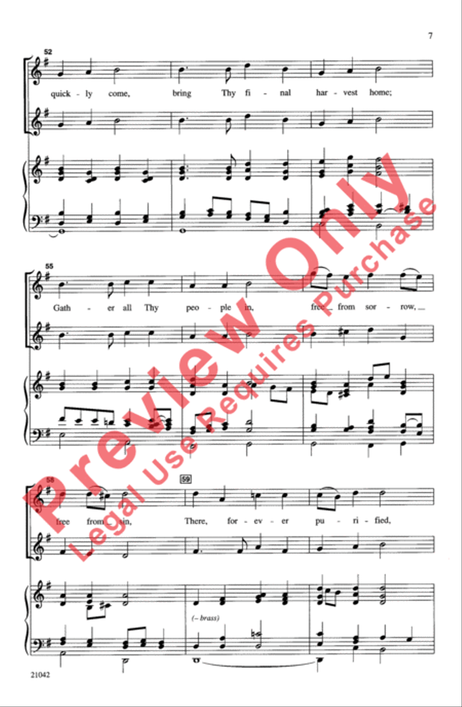 Come, Ye Thankful People, Come 3-Part scores gallery preview page 7