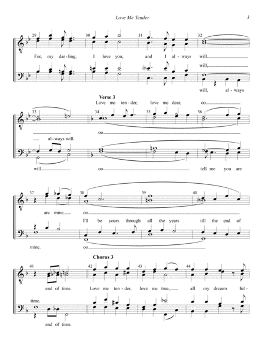 Love Me Tender TTBB scores gallery preview page 3