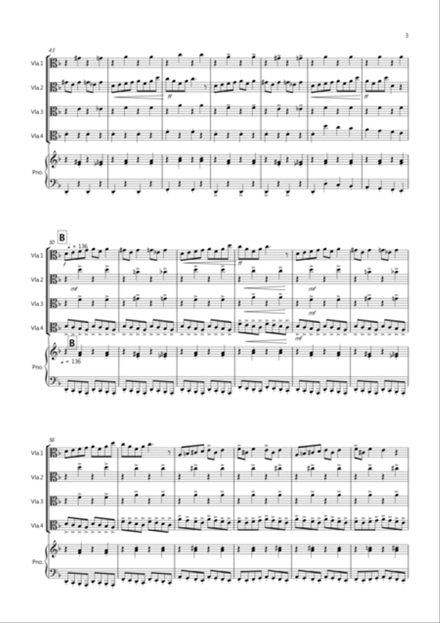 In the Hall of the Mountain King for Viola Quartet Viola Solo scores gallery preview page 3