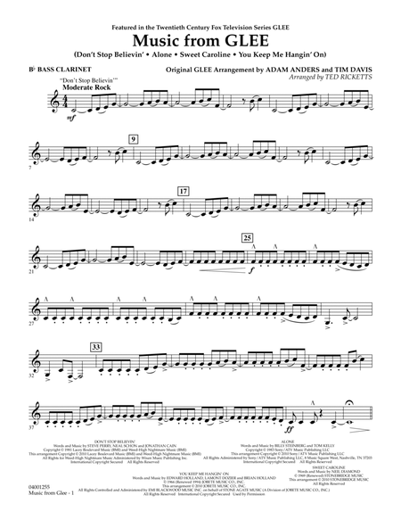 Music from Glee - Bb Bass Clarinet
