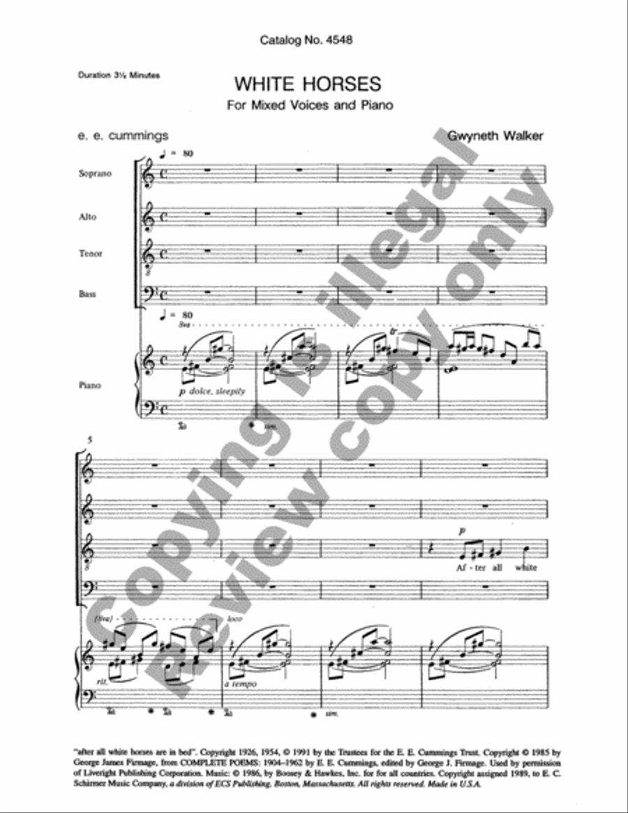White Horses 4-Part scores gallery preview page 2