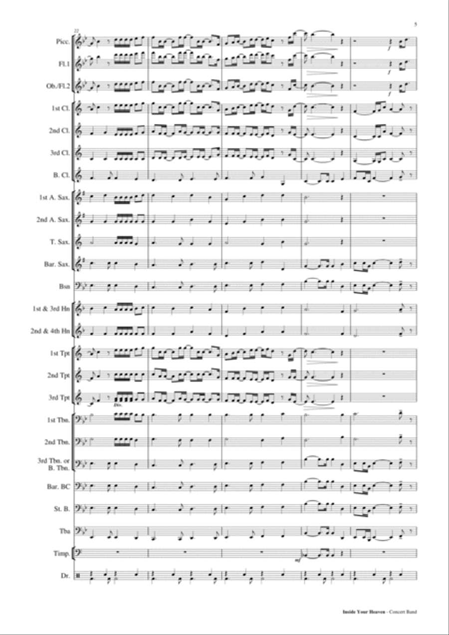 Inside Your Heaven Concert Band scores gallery preview page 6