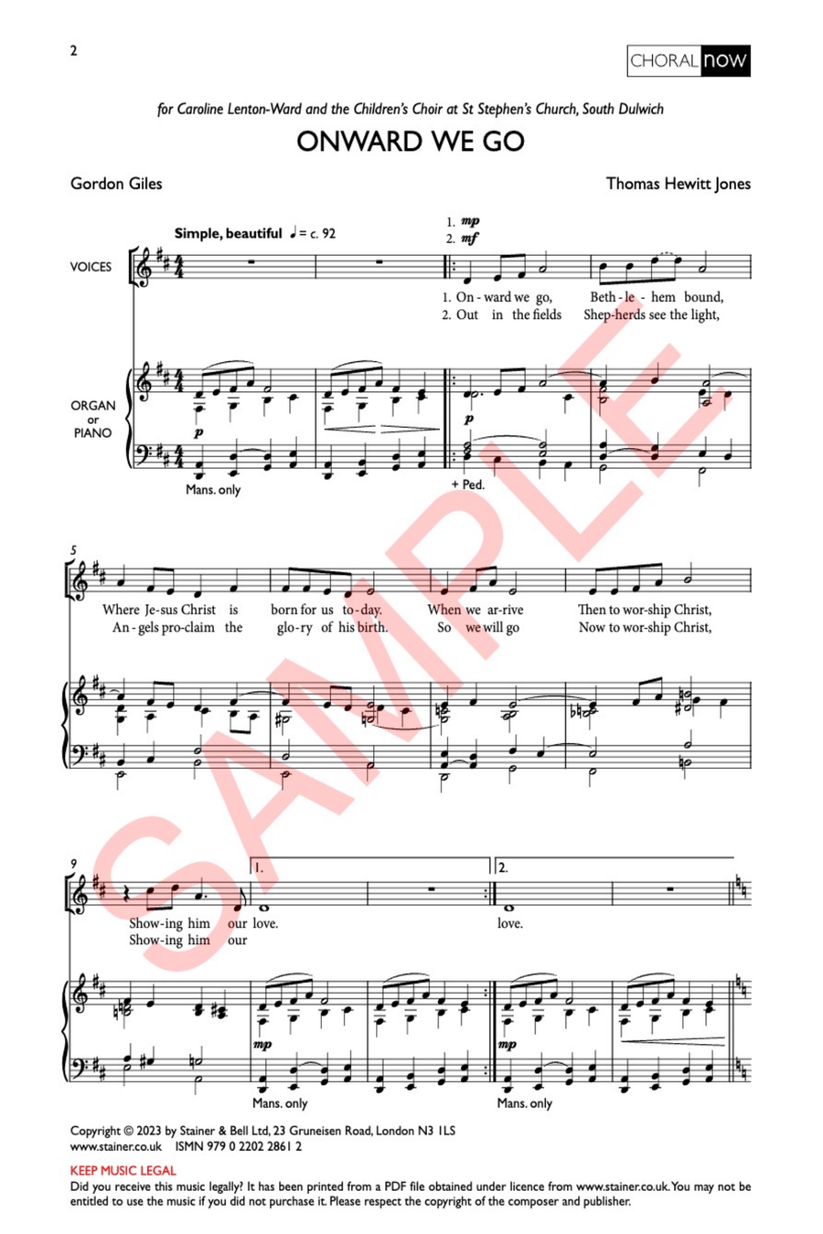 Onward we go Onward we go Unison Choir scores gallery preview page 3