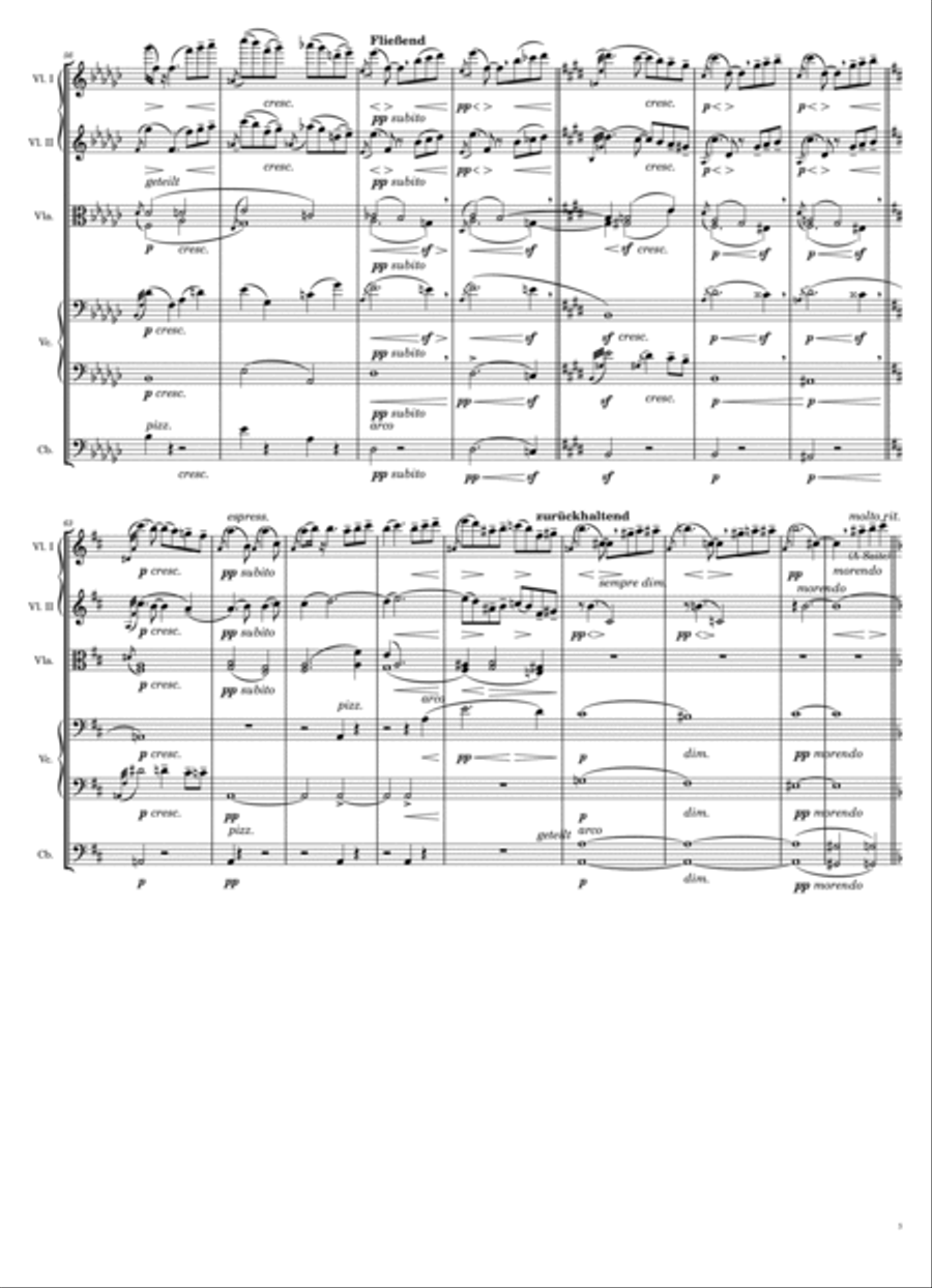 Symphony No. 5, 4th Movement String Quintet scores gallery preview page 5