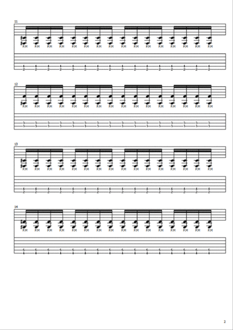 Blood Guitar Tablature scores gallery preview page 2